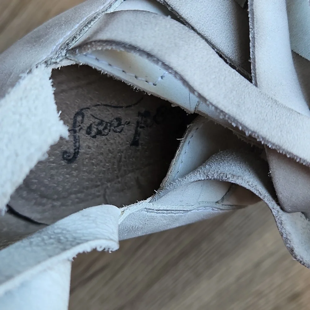 Free People Strappy Gray Ankle Boots